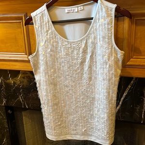 Translucent sequined tank top